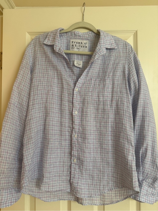 Frank & Eileen Other - Frank & Eileen Women’s Barry Light Blue/Pink Plaid Button-Up Linen Shirt